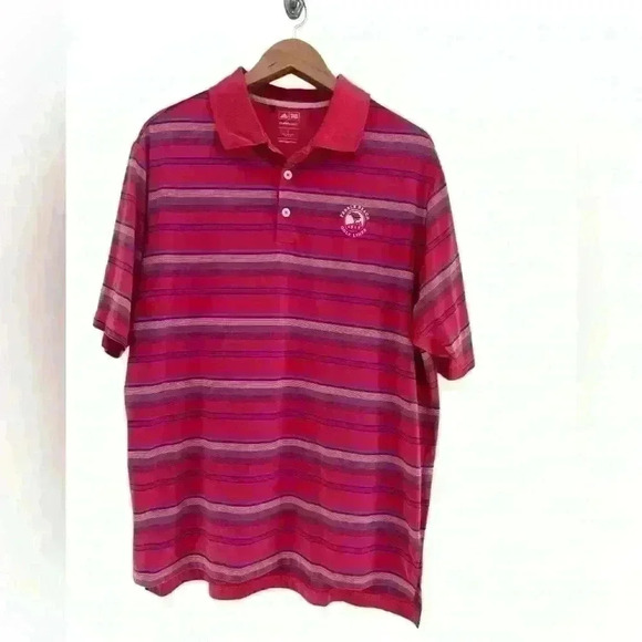 Adidas Golf Polo Pebble Beach Golf Links Multicolor Striped Size Large - Picture 6 of 7